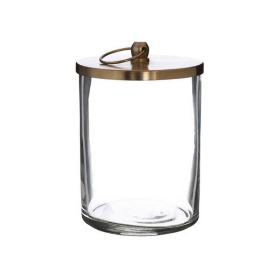 Metal Lidded Glass Jar