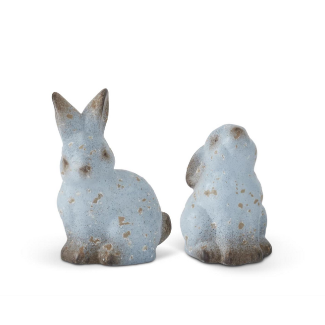 Weathered Blue Terracotta Bunny