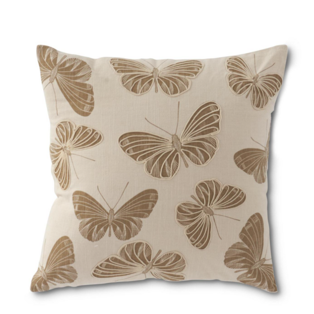 Tan Butterfly Pillow