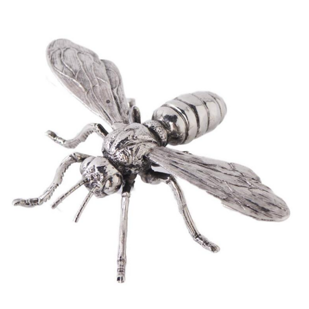 Silver Metal Bee Figurine