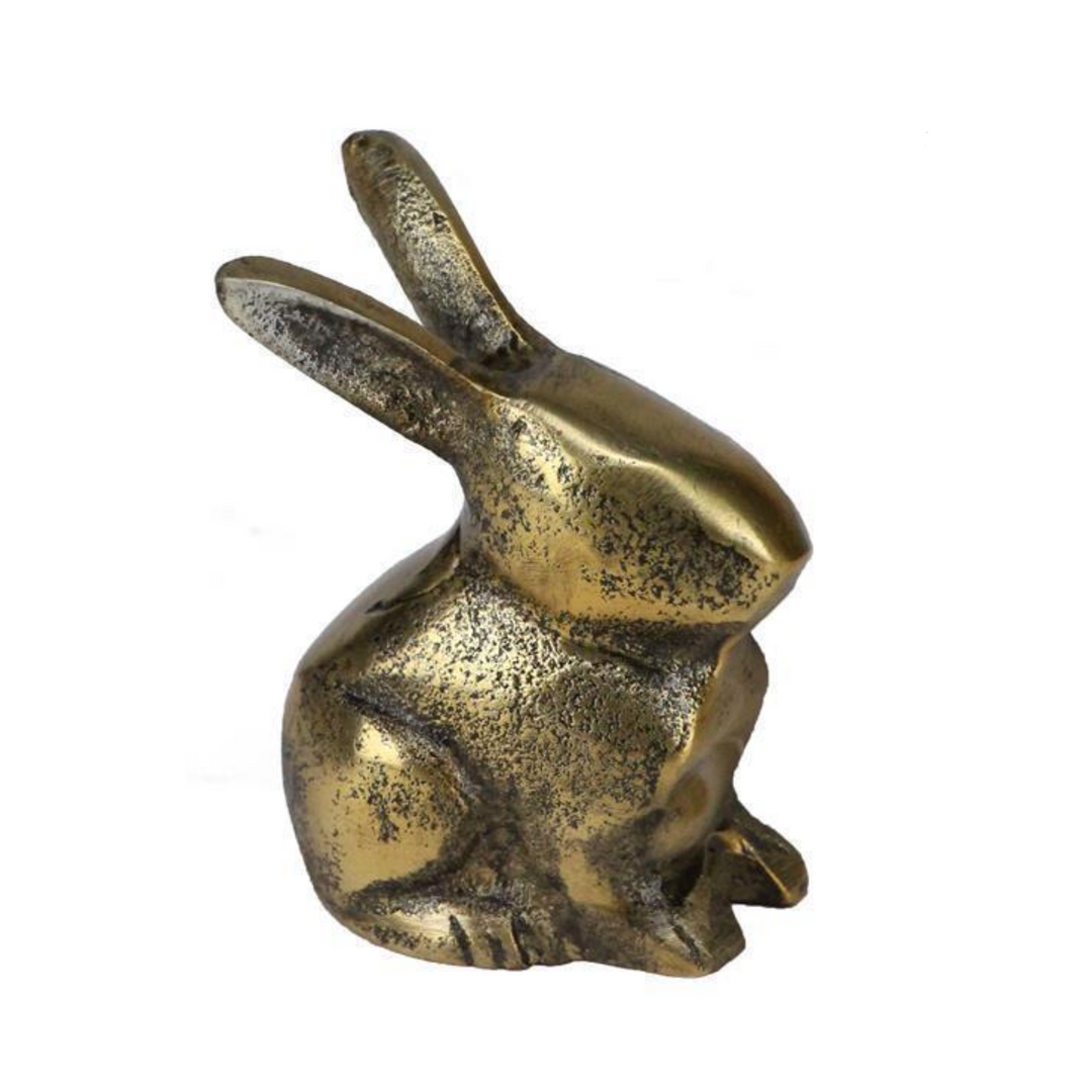 Antiqued Gold Sitting Rabbit