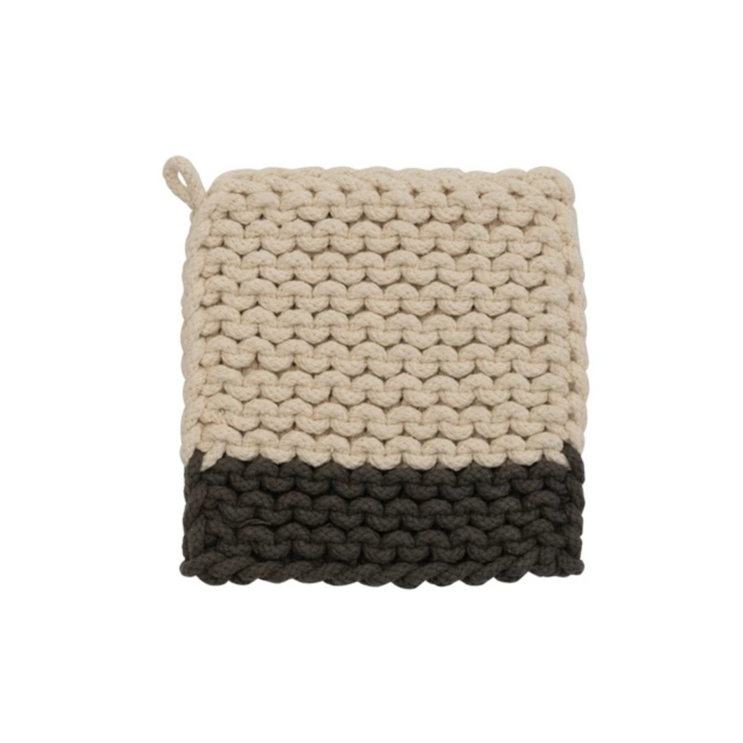 Color Block Crocheted Pot Holder