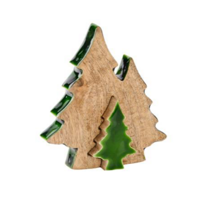 Cutout Contrast Evergreen Tree Figurine