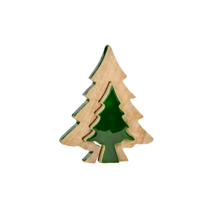 Cutout Contrast Evergreen Tree Figurine