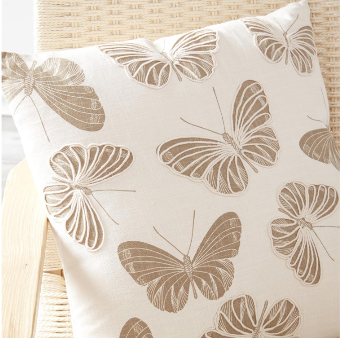 Neutral Butterfly Pillow