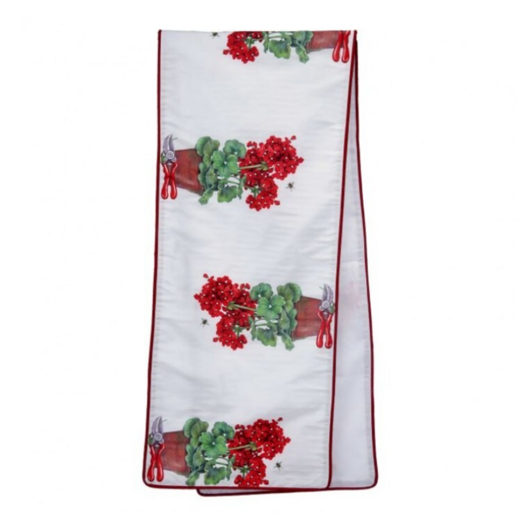 Potted Geraniums Table Runner