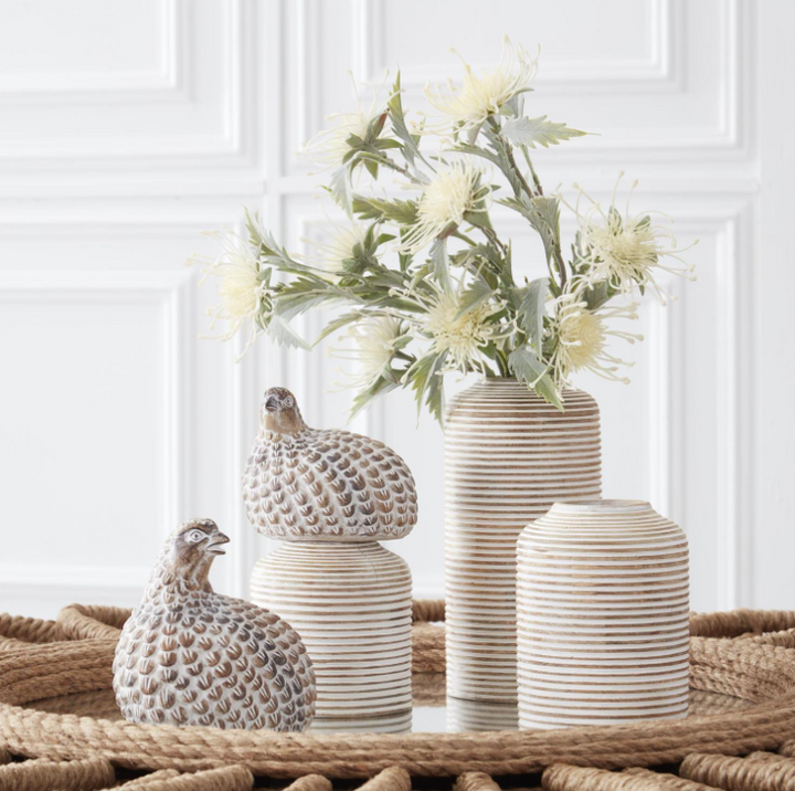 Whitewashed Sitting Quail