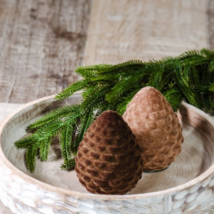 Velvet Flocked Pinecone (better images)