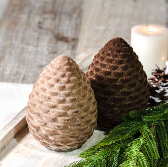 Velvet Flocked Pinecone (better images)