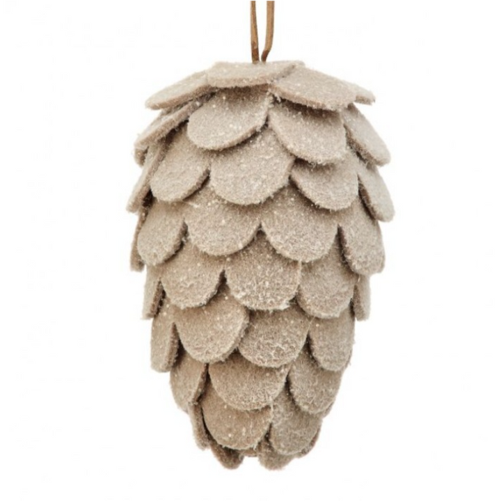 First Snow Felt Pinecone Ornament