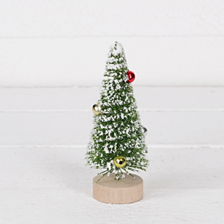 Flocked Ornament Bottle Brush Tree