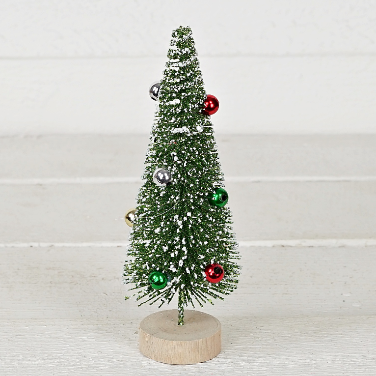 Flocked Ornament Bottle Brush Tree