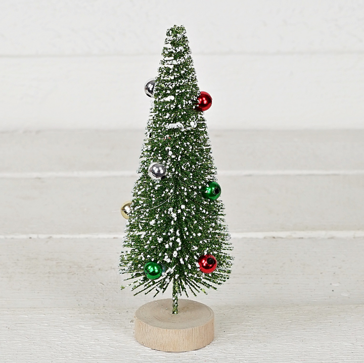 Flocked Ornament Bottle Brush Tree