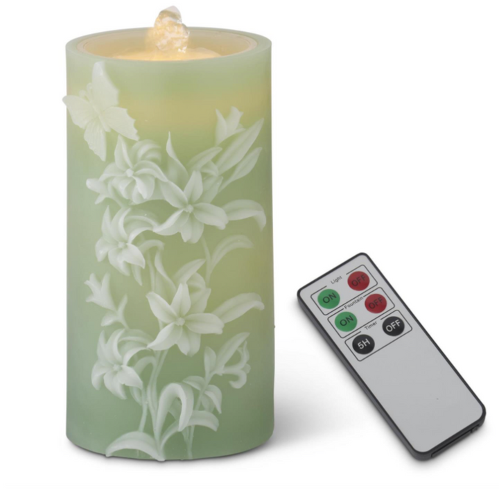 Lily & Butterfly LED Water Candle