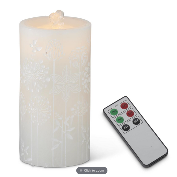 Flower Embossed LED Water Candle