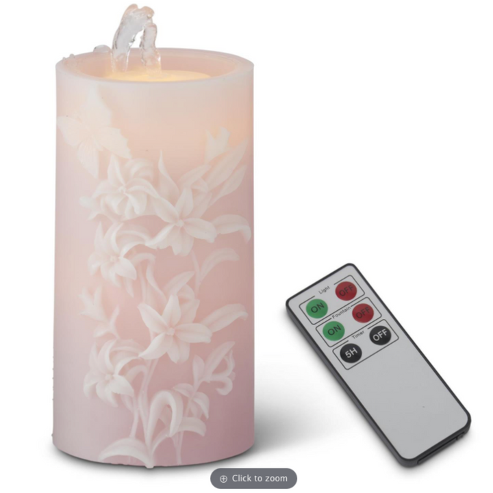Lily & Butterfly LED Water Candle