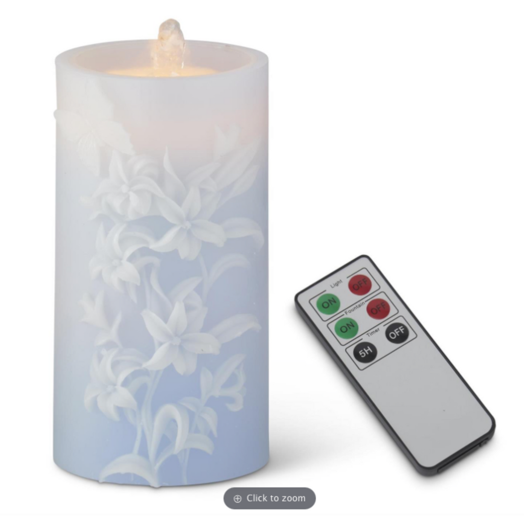 Lily & Butterfly LED Water Candle