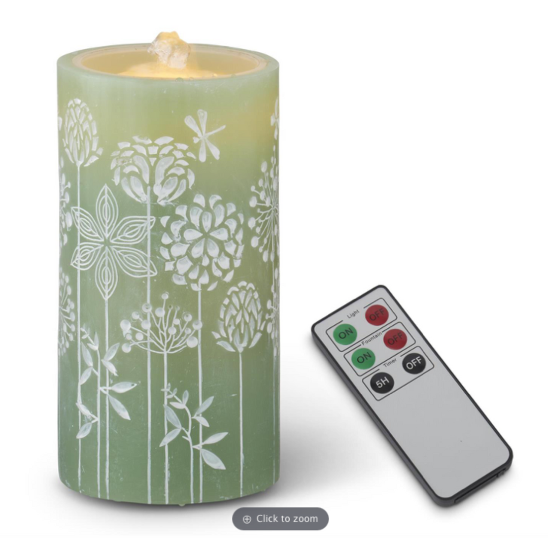 Flower Embossed LED Water Candle