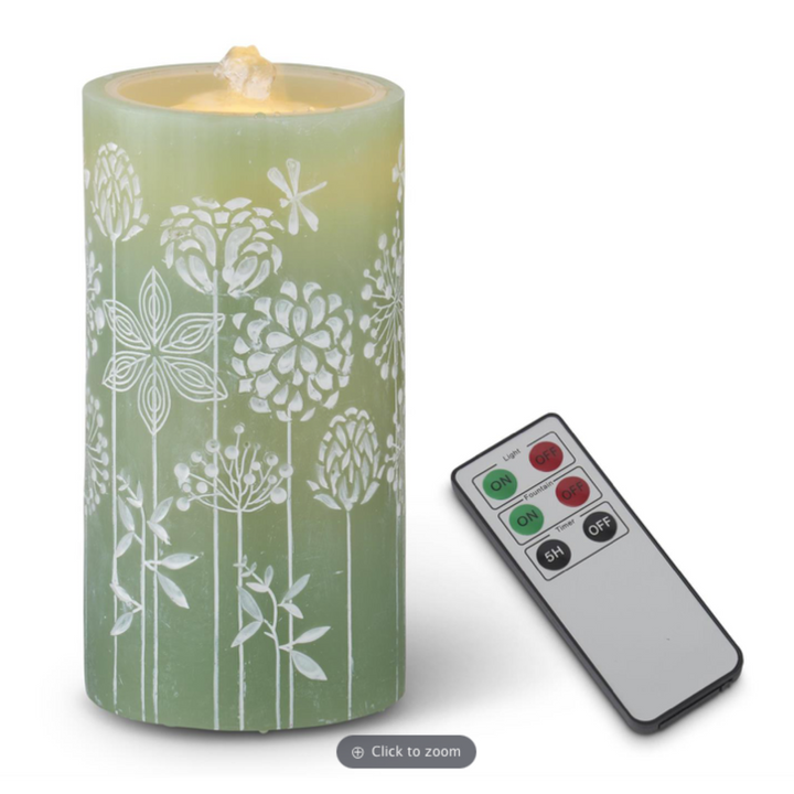 Flower Embossed LED Water Candle