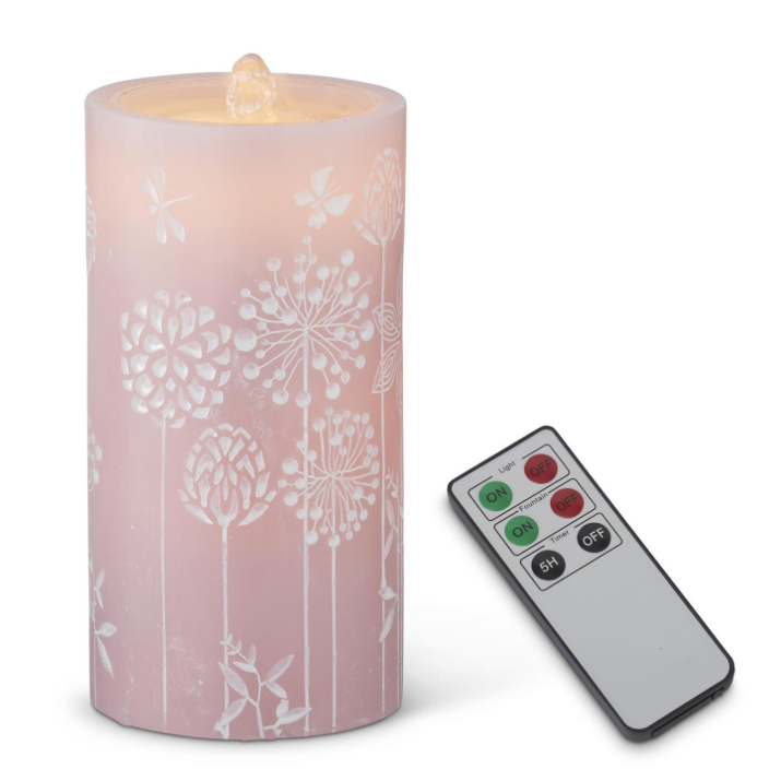 Flower Embossed LED Water Candle