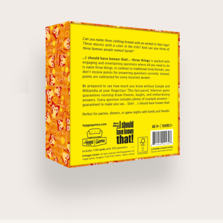 Three Things - I Should Have Known That Card Game