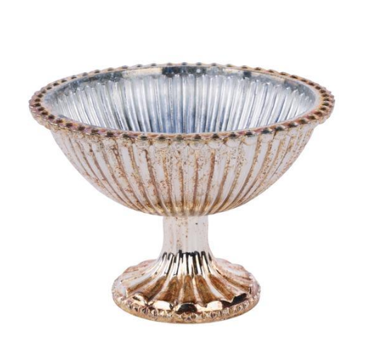 Wide Fluted Glass Compote