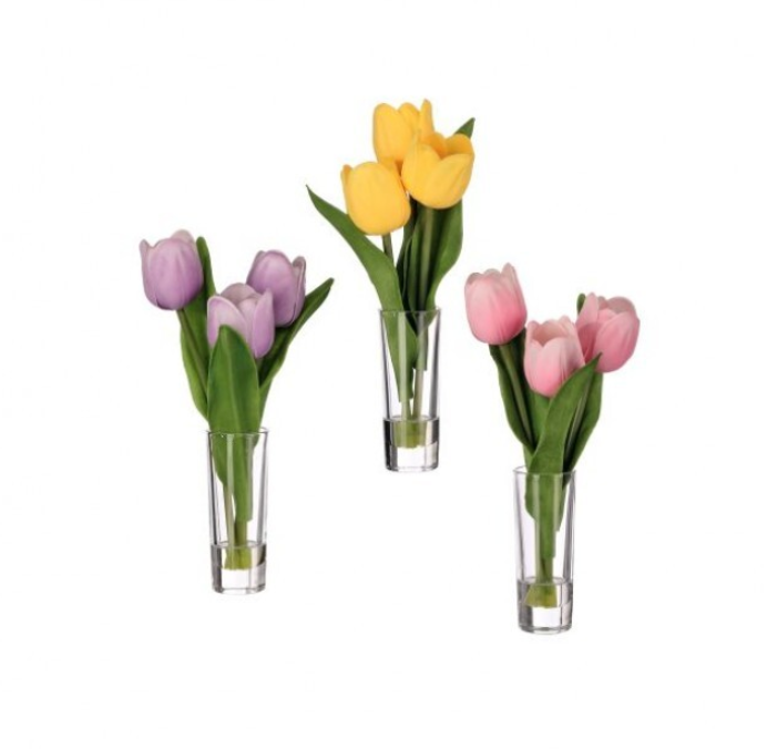 Spring Tulip Illusion Bud Vase
