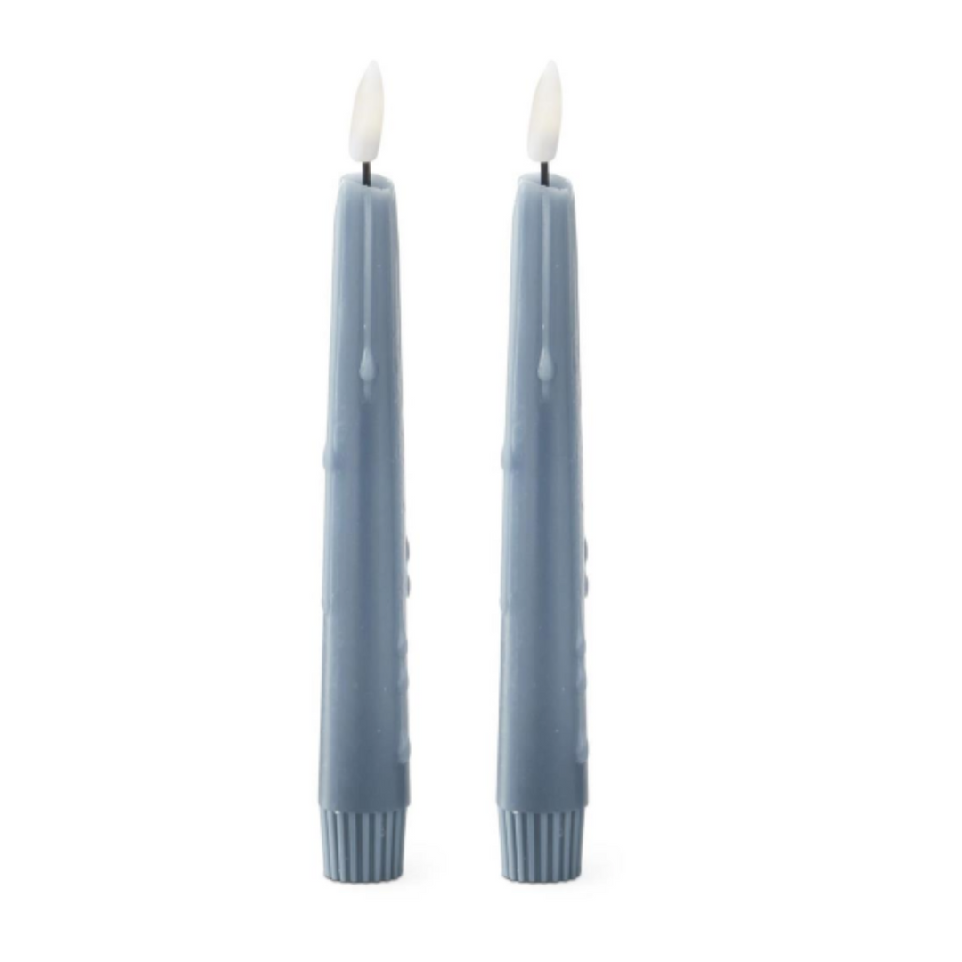 Light Blue Drip Taper Candles