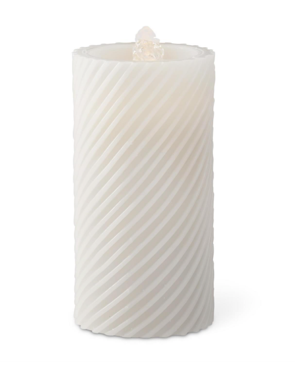 Spiral Wax Pillar Water Candle