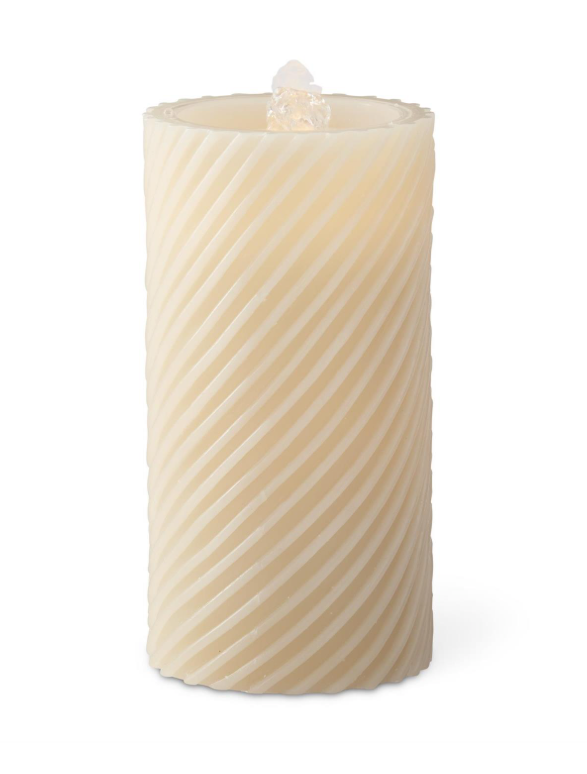 Spiral Wax Pillar Water Candle