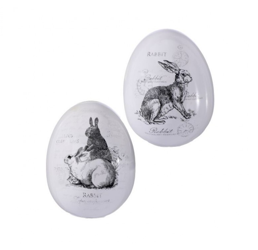 Rabbit Print Dolomite Egg Decor