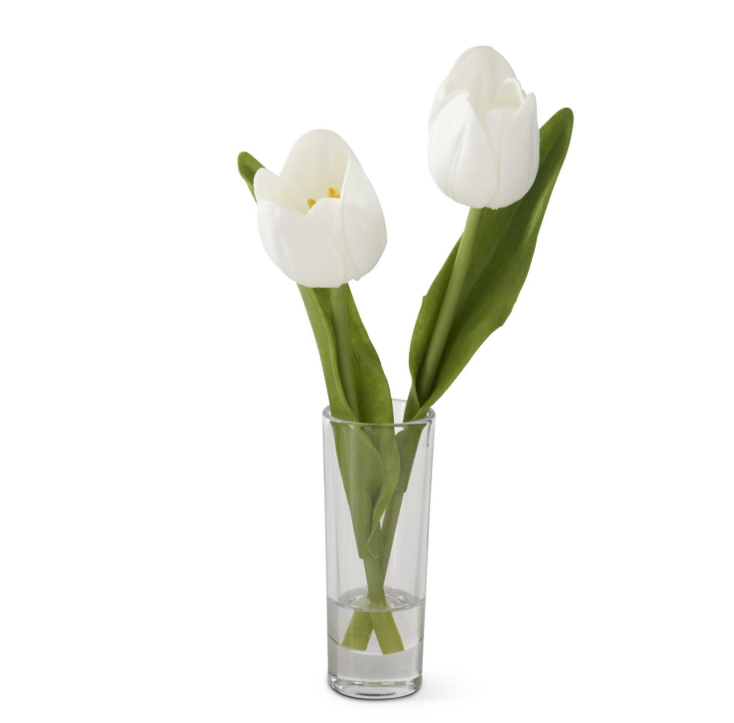 Real Touch Double Tulip Vase Arrangement