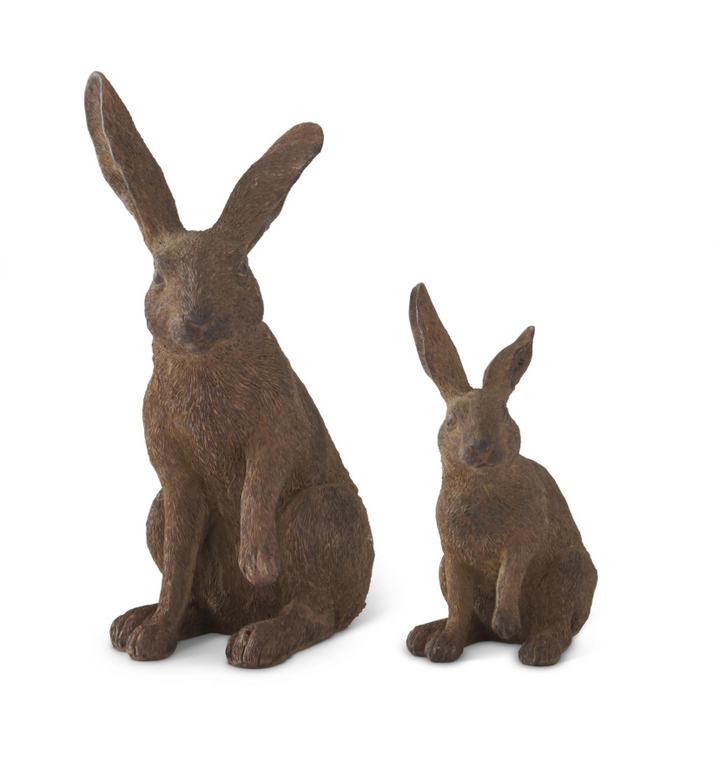 Textured Brown Resin Rabbit