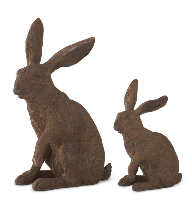 Textured Brown Resin Rabbit