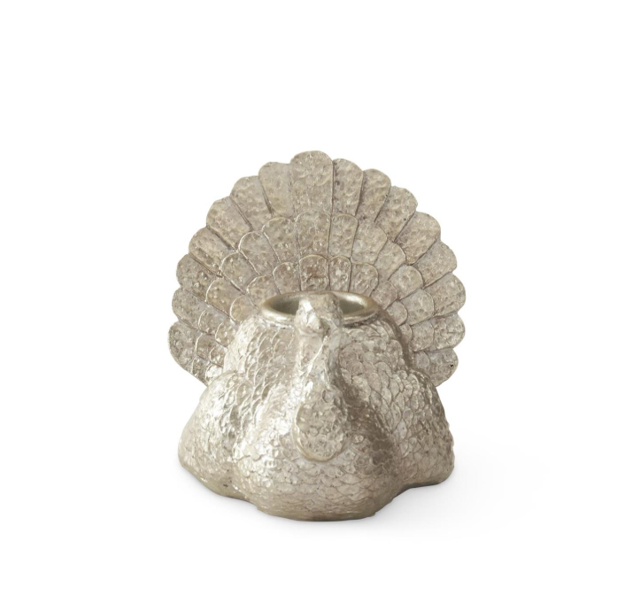 Antiqued Silver Turkey Taper Holder