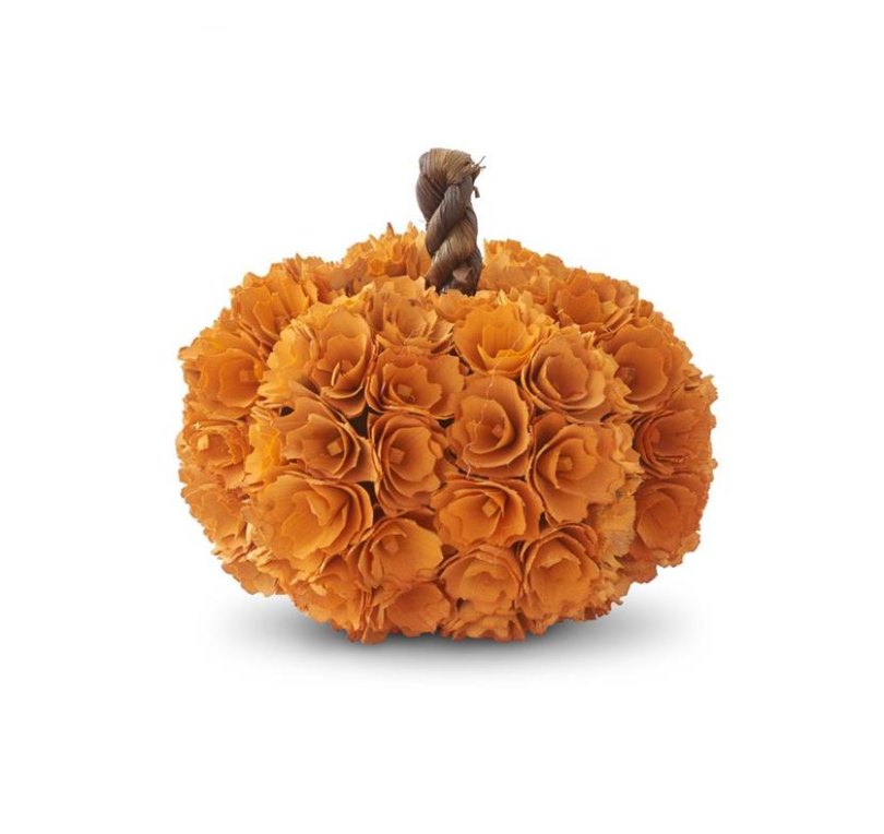Orange Shaved Wood Pumpkin