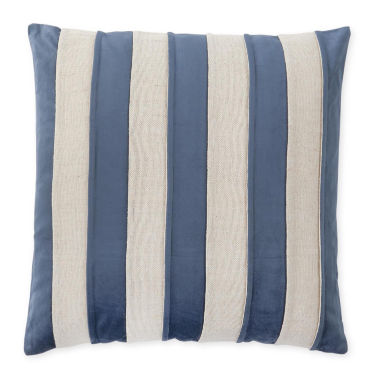 Velvet Natural Contrast Striped Pillow