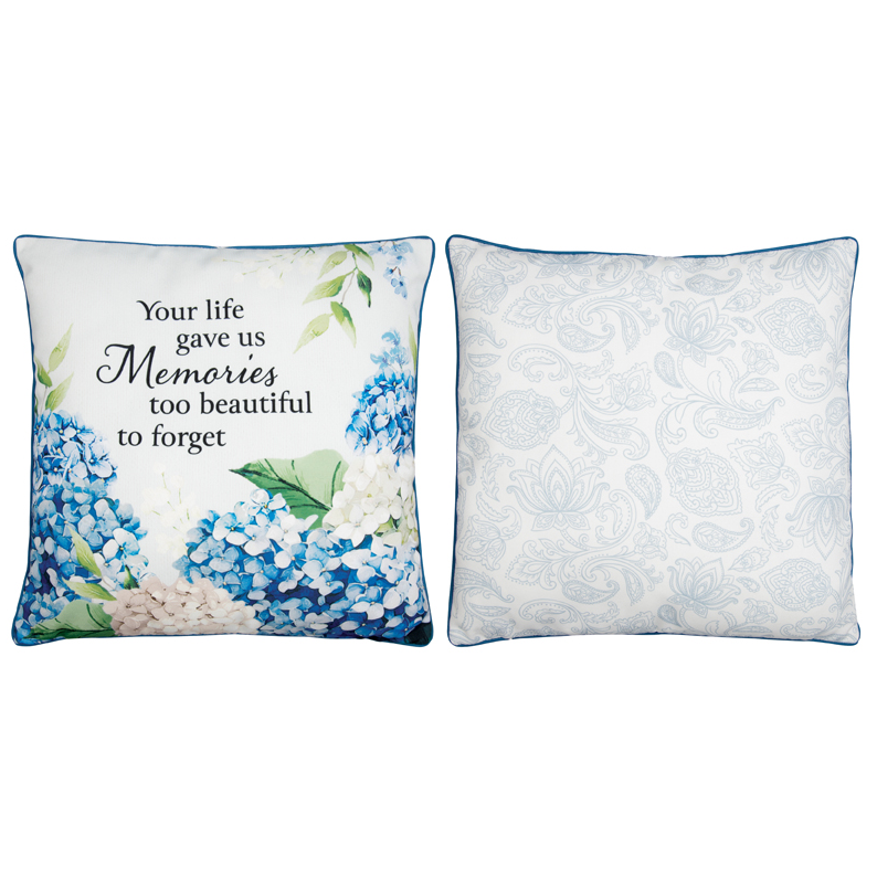 Blue Hydrangea Memorial Pillow