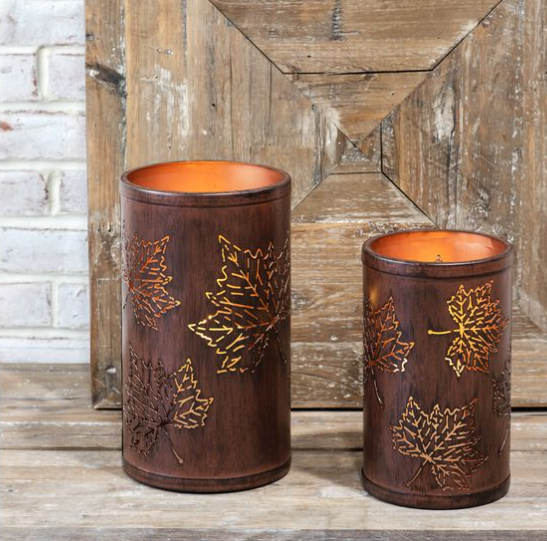 Antique Brown Leaf Lantern