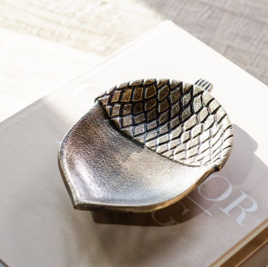 Antique Brass Acorn Tray