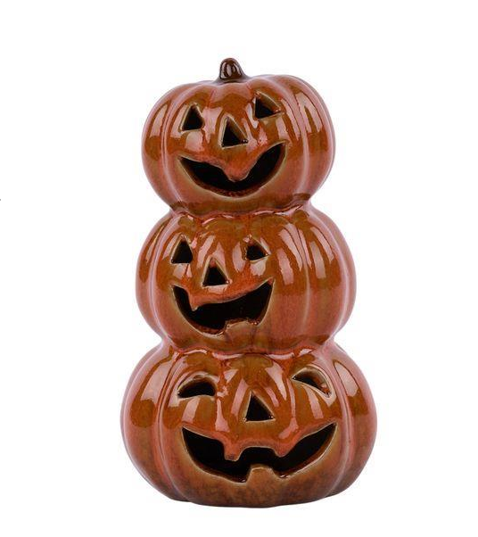 Glazed Stoneware Jack O Lantern