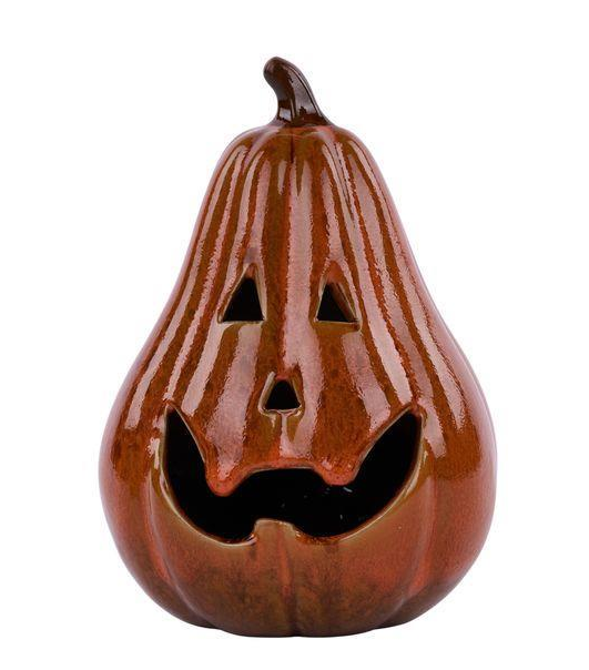 Glazed Stoneware Jack O Lantern
