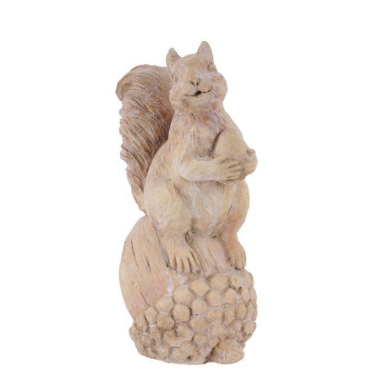 Natural Squirrel & Acorn Figurine