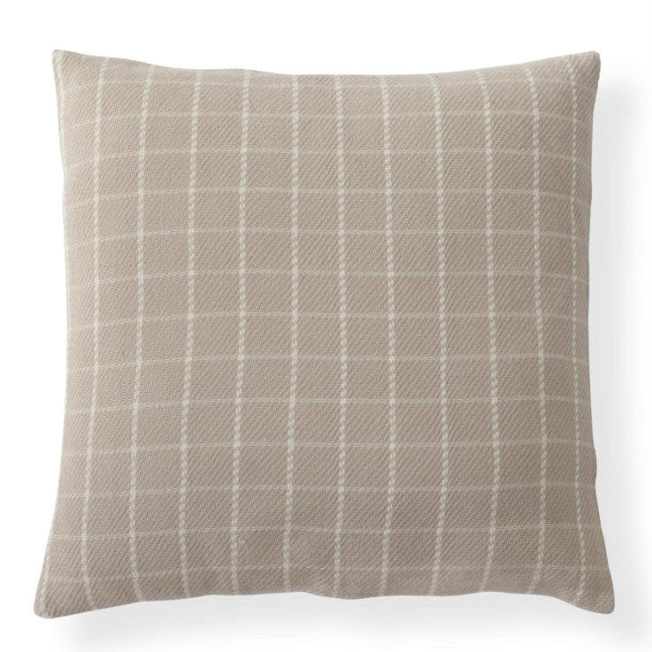 Beige & Cream Plaid Pillow