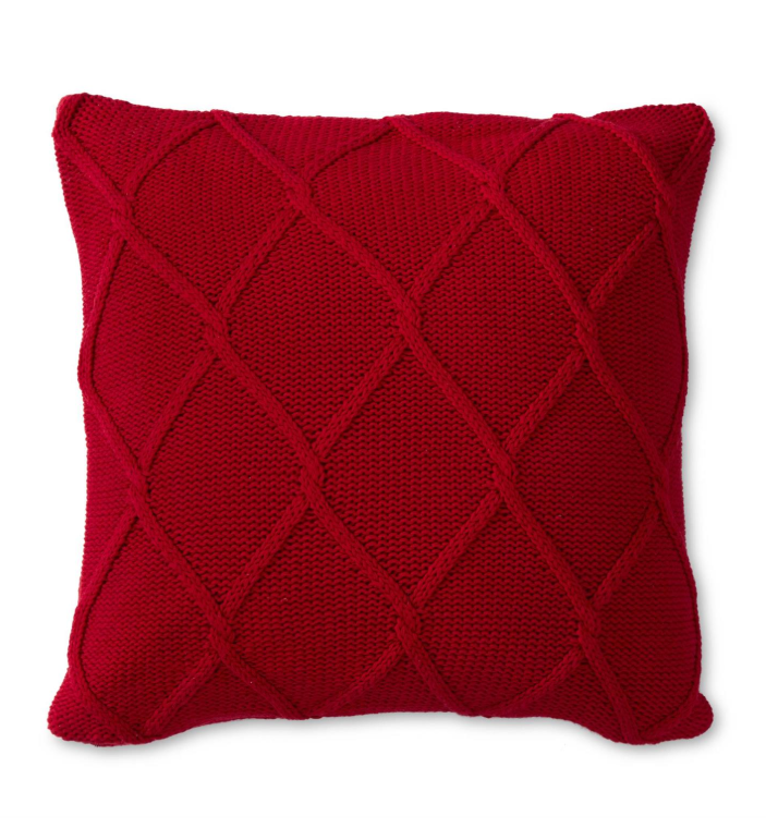 Red Diamond Knit Pillow