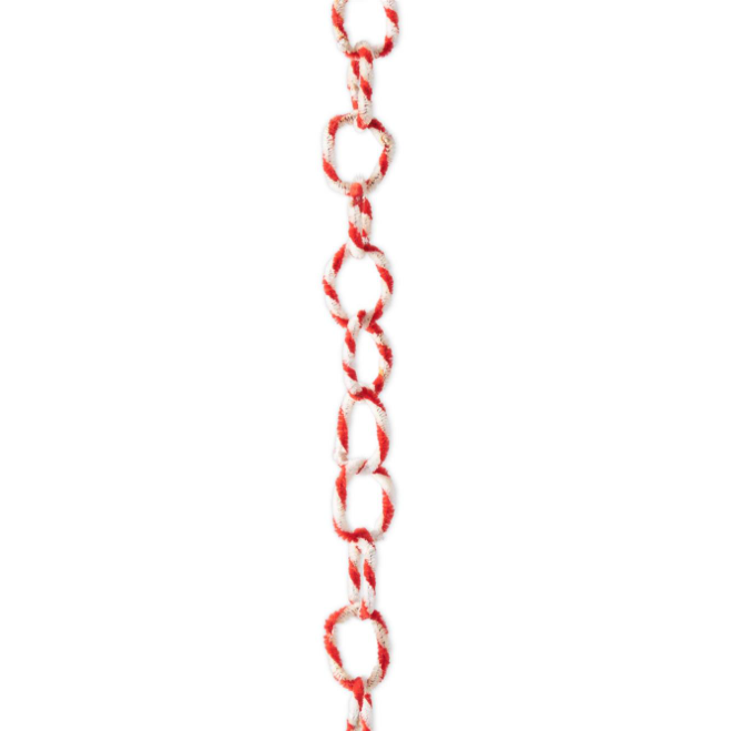 Red & White Pipe Cleaner Chain Garland