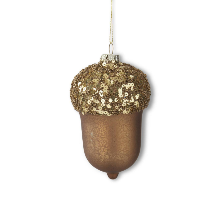 Glittered Mercury Glass Acorn Ornament