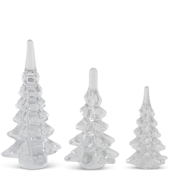 Clear Glass Evergreen Tree Figurine
