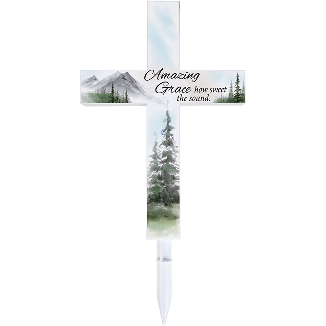 Solar Memorial Cross Stake