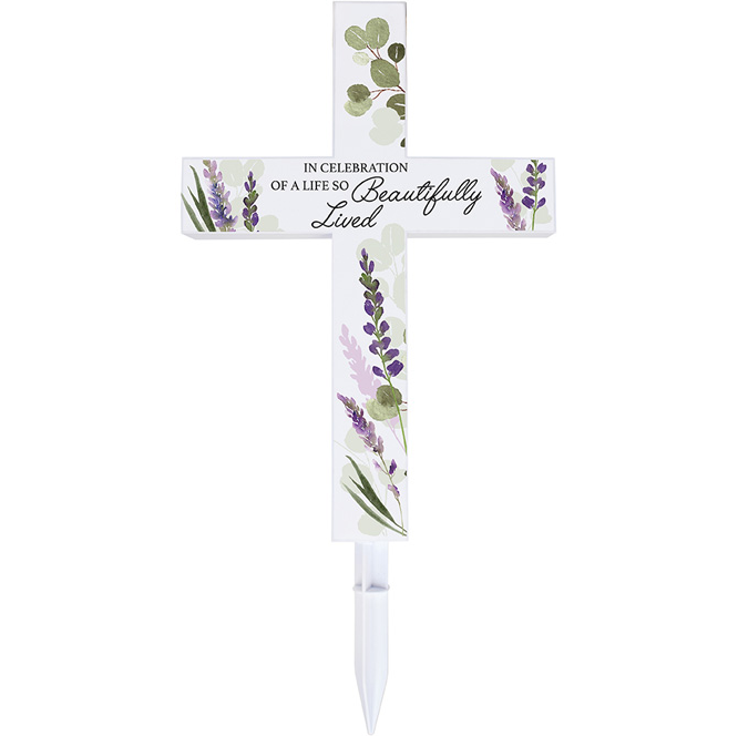 Solar Memorial Cross Stake